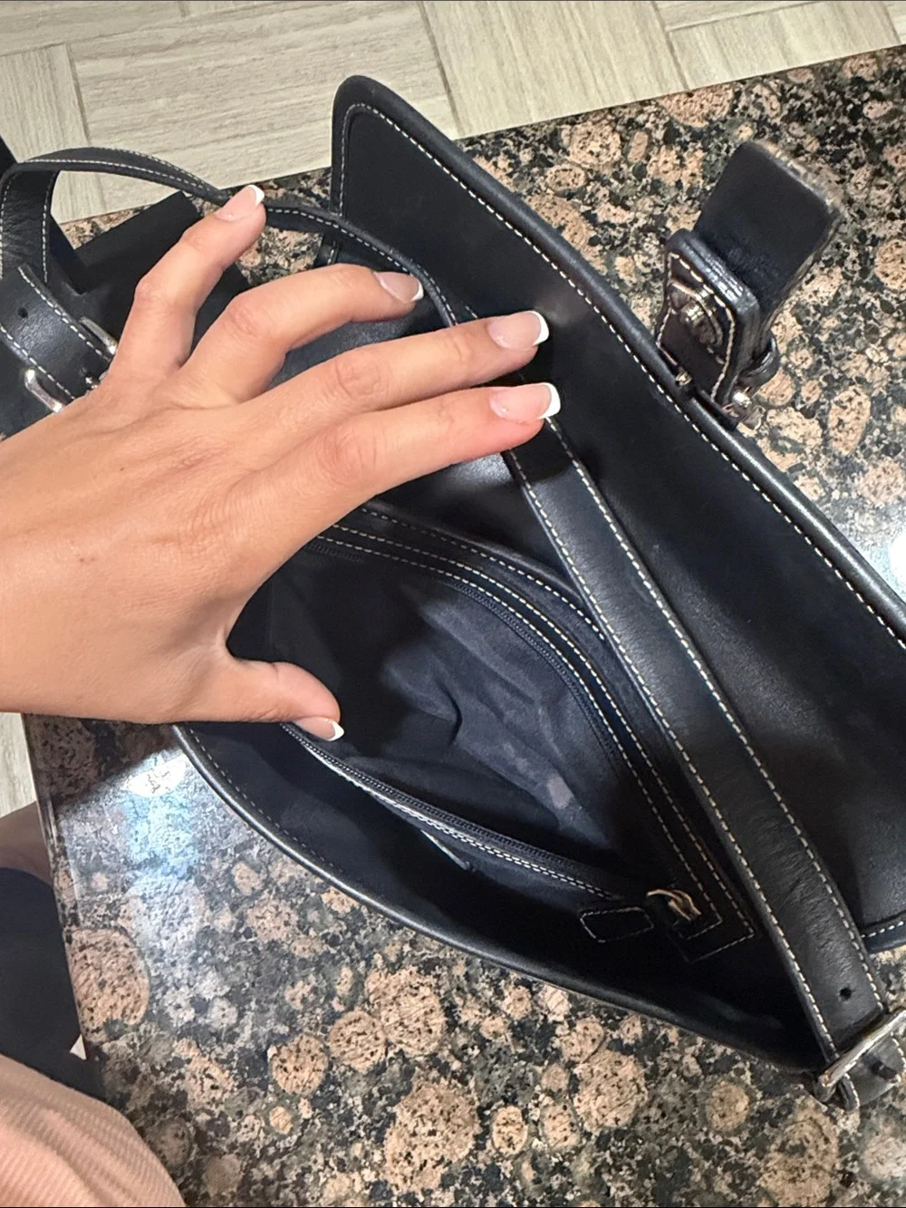 Coach Y2K black Hamptons Flap Baguette bag